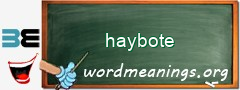 WordMeaning blackboard for haybote